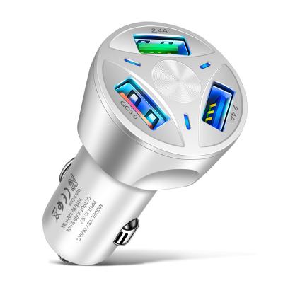 China Hottest Selling 3.0 High Speed ​​Fast Charging Car Charger Adapter USB Three USB Ports Charger Fast Tablet GPS P4P Mp3/4 for sale