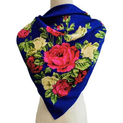 China High Quality Square Turkmenistan Polyester Hijab Scarf 90X90CM for sale