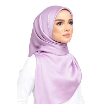 China Malaysia silk simple silk scarf shawl satin crepe color pule shawl muslim hijab scarves for sale