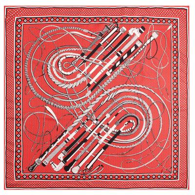 China Square High Quality Luxury Hand Rolled Silk Scarf 90x90cm for sale