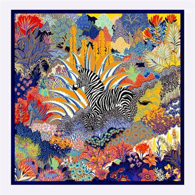 China Square silk scarf 130x130cm polyester for sale