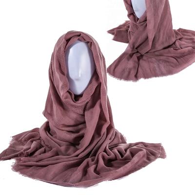 China Fashion Collection Big Size Long Scarfs 180*90 Wide Size Wide Hijab Shawl Cotton Simple Muslim Viscous Block Shape for sale