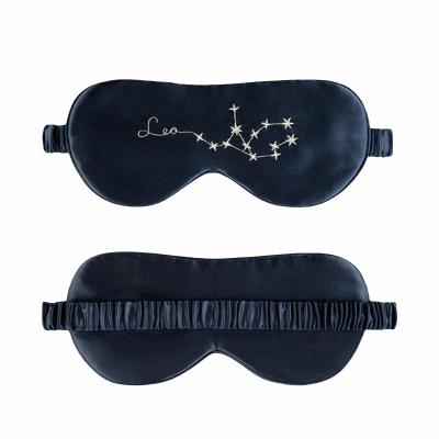 China Silk Anti-wrinkle Black Color Sleeping Eye Mask for sale