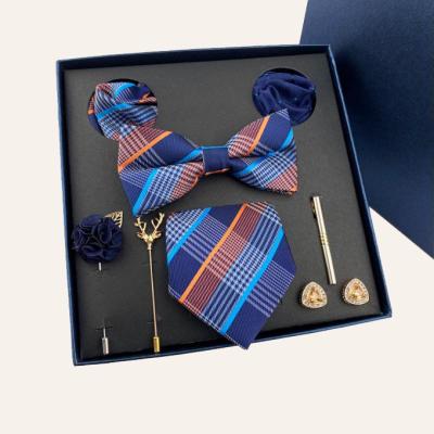 China Square Bow Tie Pocket 100% Silk Link Cufflink Sets for sale