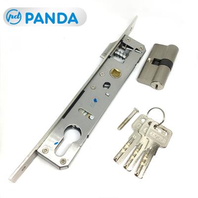 China Casement Windows and Doors Accessories Double Cylinder Door Lock Body Aluminum Alloy Casement Window Door Lock Body Set for sale