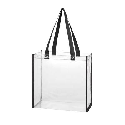 China Fashion Women Safety Shoulder Transparent Waterproof PVC Tote Bag Shopping Bags for sale