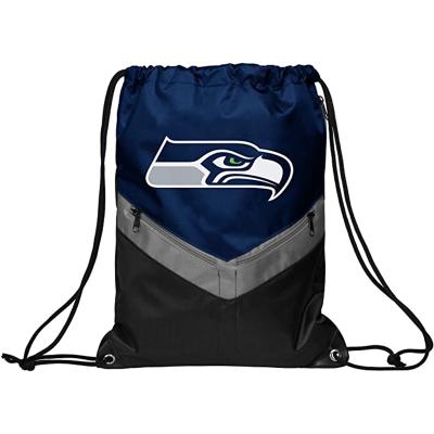 China Custom nfl large capacity cotton polyester reusable silk sateen waste drawstring bag for sale