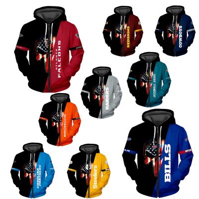 China Wholesale High Quality Custom Pullover NFL Teams Anti-Wrinkle Bulk Oversized Hoodies Logo Zipper Sweatshirts Hoodie Mens for sale