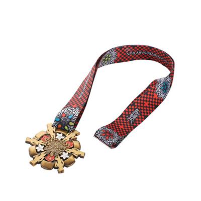 China America Champion Wholesale Zinc Alloy Badge Hard Enamel Emblem Snowflake Medal for sale