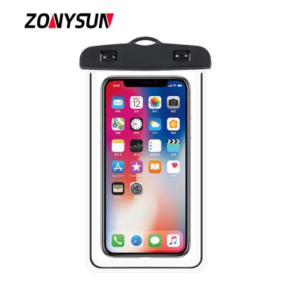 China PVC IPX8 Waterproof Outdoor Mobile Phone Dry Bag Camping Phone Case Diving Beach Customized Logo Smartphone Cover Plastic Bag Clear for sale