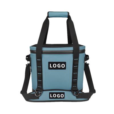 China Hot Squeezing Insulated Logo Food Cooler Bag TPU Zipper Waterproof Hopper Cooler Bag Custom Camping Camping for sale