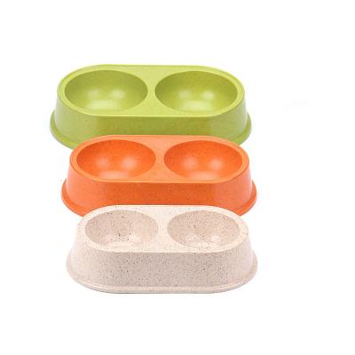 China Sustainable New Design Fiber Dog Bowl Portable Bamboo Dog Bowl Eco Friendly Plastic Dog Feeder for sale