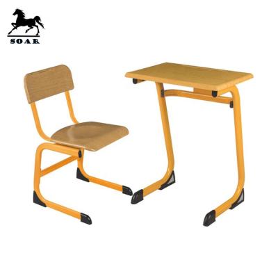 China Comfortable Hot Sale School Furniture MDF Material School Classroom Desk And Single Chair Desk for sale