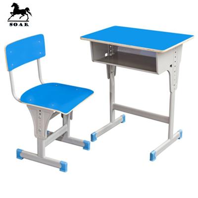 China Comfortable blue kids school desk and chair for primary school for sale