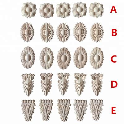 China Popular decorative wood carving wood appliques and home decoration furniture onlays for sale