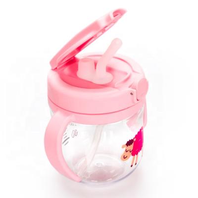 China Latest Arrival High Grade BPA Free Cute Reusable Tritan Bottle Sippy Cup Baby Training Cup With Handle for sale