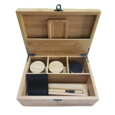 China Large 100% Handmade Bamboo Sustainable Combo Stash Box - Storage For Herbs And Accessories for sale