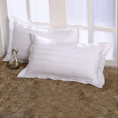 China Newly Popular Anti-Static Bedding Hotel Pillowcase 45*75cm White Satin Stripe Pillowcase for sale