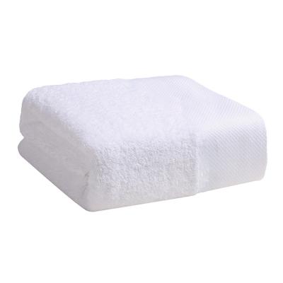 China Five star hotel QUICK DRY towel thickened pure white color towel cotton adult bath towel for sale