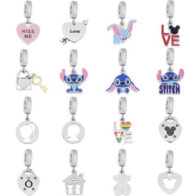 China Fashionable Anime Custom Stitch Charms Designer Stainless Steel Pendant Accessories For Necklace Bracelet for sale