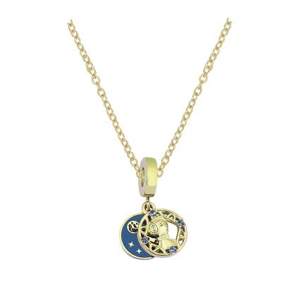 China TRENDY LOVE MOM Gold Color Pendant Necklace Customized Stainless Steel Jewelry Confession Love You For Valentine Day Mother Day Gift for sale