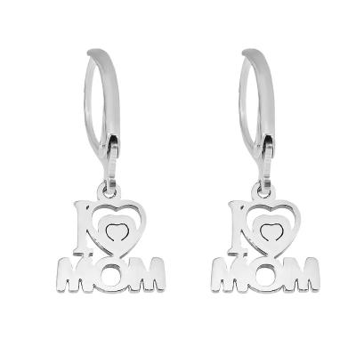 China Wholesale 2022 Fashionable Mother's Day Gift Love Letter MOM Earrings FASHION Stainless Steel Jewelry For Mom for sale