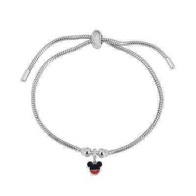 China CLASSIC Adjustable Bangle Bracelet For Women Slide Buckle Enamel Cute Color Mickey Jewelry Pulseira Feminia for sale