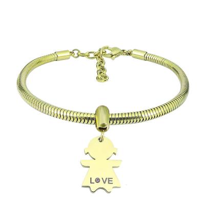 China CLASSIC Family Series 18k Gold Heart Bracelet Mother and Daughter Bracelet Mother of the Day Stainless Steel for sale