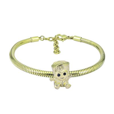 China Wholesale Custom CLASSIC Stainless Steel Chain Animal Bracelet 18K Gold Plating Adjustable Jewelry Gift 17+4 cm for sale