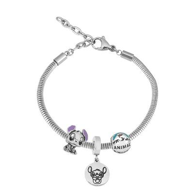 China CLASSIC Aunt Sister Adjustable Stainless Steel Mother's Aunt Sister Adjustable Stainless Steel Charm Bead Bracelet Rhinestone Heart Lock Charm Bracelet for sale