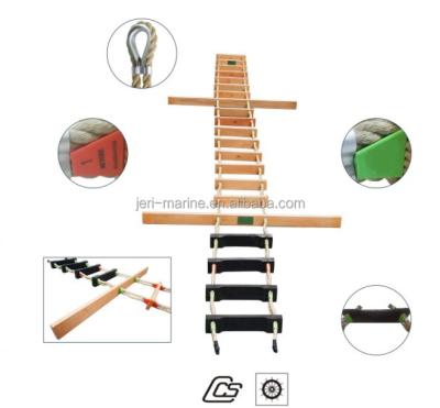 China IMO Rope Ladders Safety Step Ladder Rescue Marine Wooden Pilot Ladder for sale