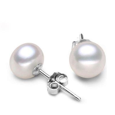 China Simple style natural freshwater pearl earrings customized by simple style source supplier for sale