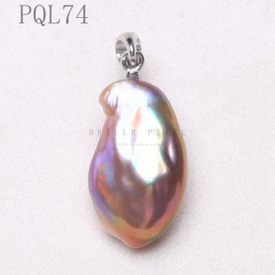 China Simple Style S925 Silver Baroque Pearl Charm Fashionable Women Retro Freshwater Pearl Pendant Necklace for sale