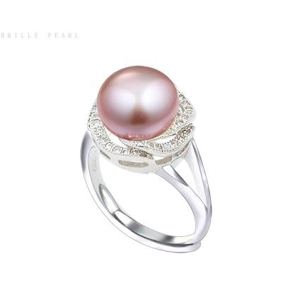 China Natural Freshwater Pearl Ring Genuine Fashion Women&'S Ring All Gold Plated & Match Rose and Pearl Ring Adjustable Ring for sale