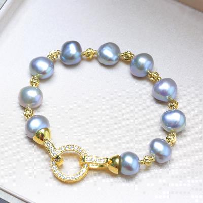 China Simple style natural baroque special-shaped pearl bracelet shines small color pearl female for sale