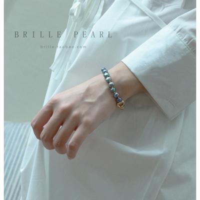 China Ladies Style Simple Exquisite Pearl Bracelet Special Shaped Dark Pearl Bracelet for sale