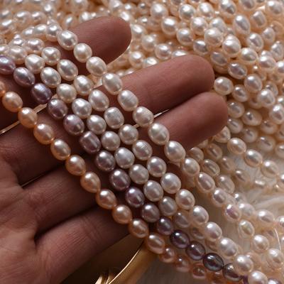 China Cost-effective Natural Freshwater Pearl Rice Pearl 5-6MM 5-6MM Thread Bare Semi-finished Handmade Beads DIY Accessories for sale