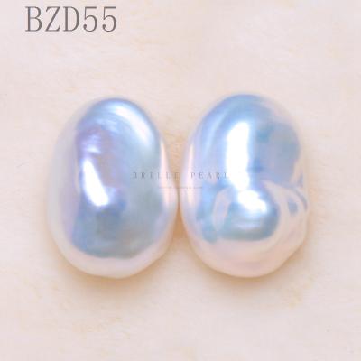 China 3A+ Natural Freshwater Irregular Baroque High Gloss White Pearl Loose Pearl 13-14MM Pairs for sale