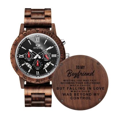 China Fashion Creative Men's Watches Wooden Chronograph Wooden Business Gift Creative Men's Watches Wood Watch for sale