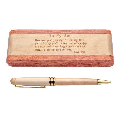 China Custom Pen Set High Quality Boutique Engraved Business Maple Wood Gift Handcraft Wooden Pen Writing Business Pen Stationery Graduation Gift for sale