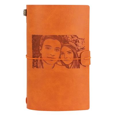 China Eco-Frendly Engraved Photo Journal Notebook Leather Diary To Man/Wife/Mom/Dad/Daughter/Son/My Grandson for sale