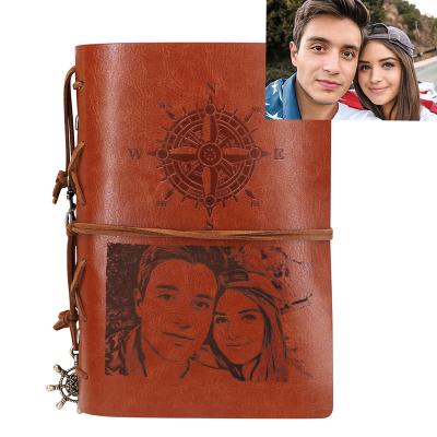 China Eco-Frendly Spiral Notebook Diary Notepad Vintage Pirate Anchors PU Leather Replaceable Notebook Stationery Gift Traveler Journal for sale