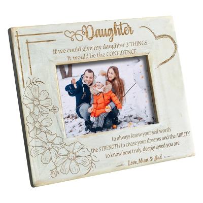 China Personalized Engraved Wooden Picture Frame Picture Frame Family Birthday Gift For Son Daughter Dropshipping for sale