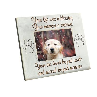 China Environmental Friendly Pets Frame Dog Picture Frames Engraved WOOF and Paw Prints for sale