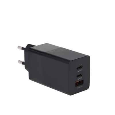 China Gan 3 Ports 65w Gan Charge 3.0 Universal Home Fast Type C PD Travel Adapter Charger For Mobile Phone for sale