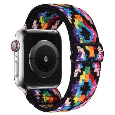 China Compatible Fabric For Apple Watch Band Elastic Nylon Fabric Straps Beatable Sport Watch Band For Apple Smart Watch for sale