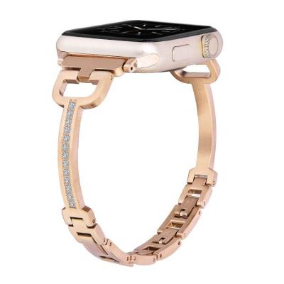 China Stainlese Fancy D Stainless Steel Jewelry Metal Wrist Strap For iwatch Strap For Apple Watch Bands 44mm for sale