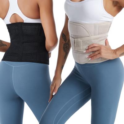 China Antibacterial Women Breathable Mesh Waist Trainer Plus Waist Trimmer Belt Double Weight Loss Wrap Waist Abdomen Belt for sale