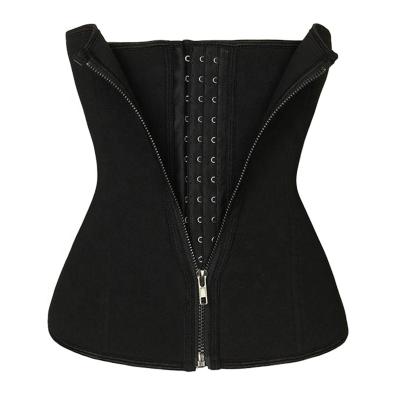 China Private Label Neoprene Double Layer Zipper Front Women Neoprene Waist Trainer Antibacterial Custom Corset for sale