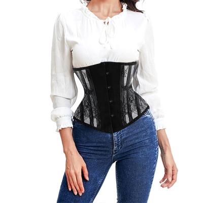 China New Design Antibacterial Underbust Women's Underwear Lace Up Slimming Hourglass Curve Waist Trainer Bustiers Corset Gothic Corsets for sale